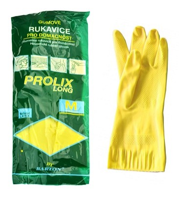 Gum.rukavice M Prolix latexové dlouhé 33cm Gum.rukavice M Prolix latexové dlouhé 33cm - Úklidové a ochranné pomůcky Rukavice gumové - úklidové